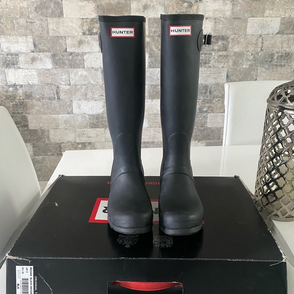 Hunter Original Tall Rain Boot (Black Size 7)